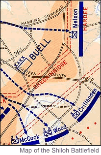 map of the shiloh battlefield